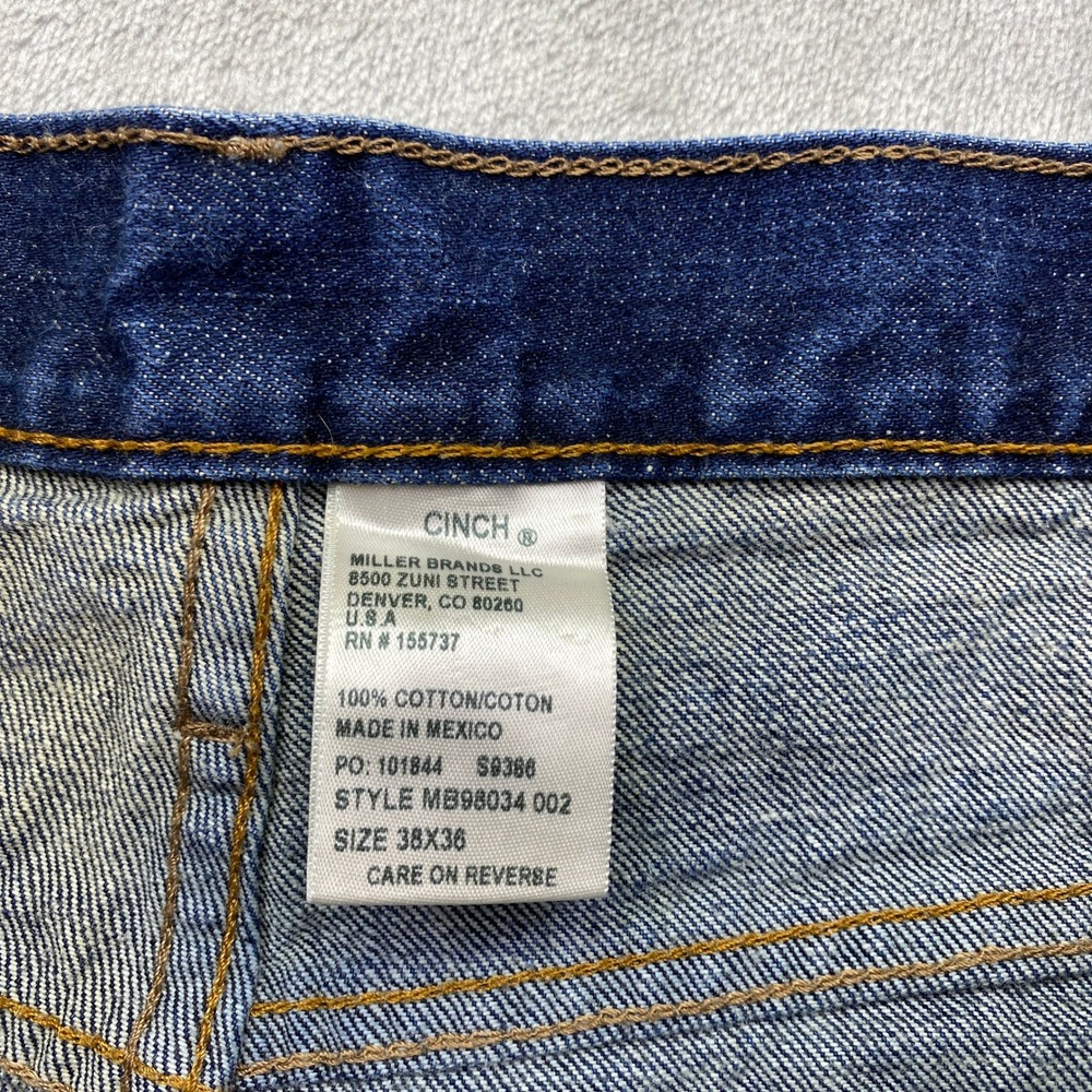 Cinch‎ Jeans Mens Dark Wash Bootcut Denim Cotton Casual Workwear Sz 38 Fits 37" - Picture 6 of 9